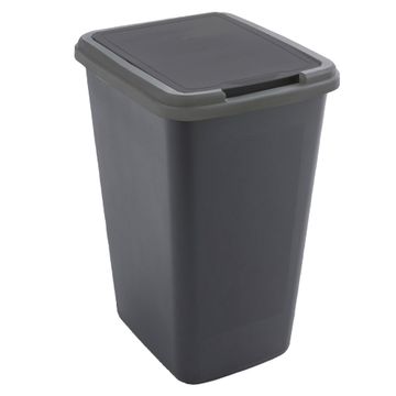 Delinia Swing Plastic Kitchen Dustbin 50L Black