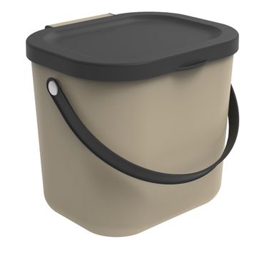 Delinia Plastic Organic Kitchen Dustbin Taupe 6L D23Xh21Cm