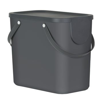 Delinia Plastic Organic Kitchen Dustbin Grey 6L