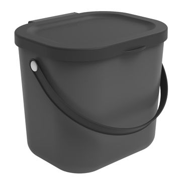 Delinia Kitchen Dustbin Organic Plastic Grey 6L D23Xh21Cm