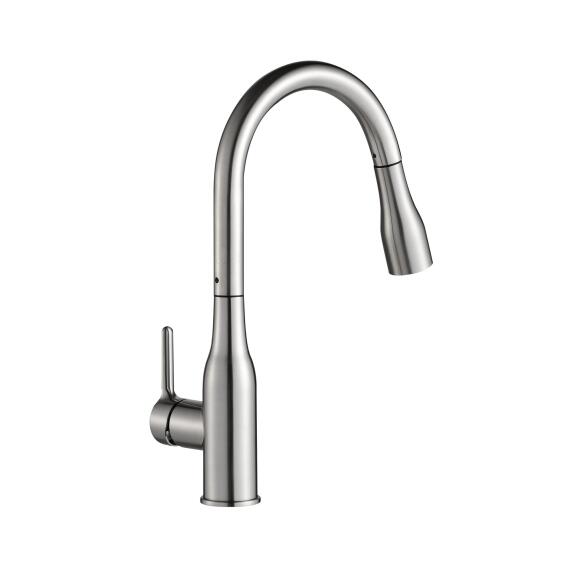 Delinia Fanny Pullout Kitchen Mixer Tap Brushed Nickel H42.3Cm Spout Reach 25Cm