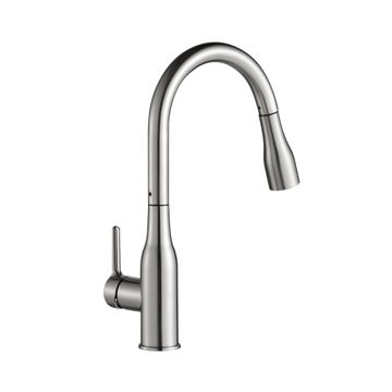 Delinia Fanny Pullout Kitchen Mixer Tap Brushed Nickel H42.3Cm Spout Reach 25Cm