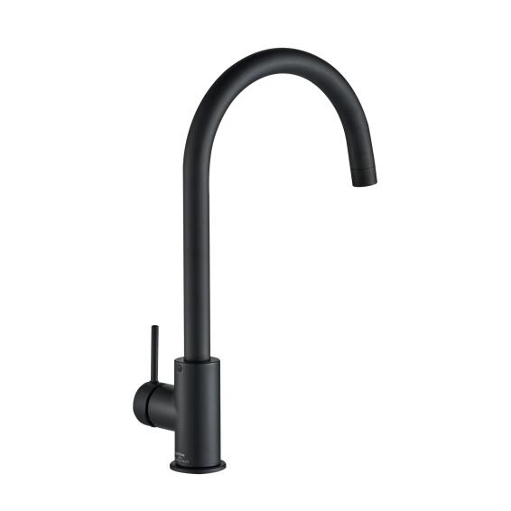 Delinia Loa Kitchen Mixer Tap Black H36.1Cm Spout Reach 25Cm