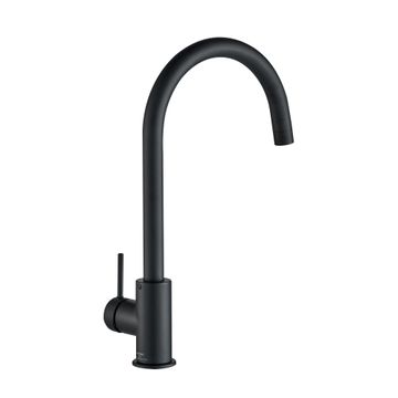 Delinia Loa Kitchen Mixer Tap Black H36.1Cm Spout Reach 25Cm