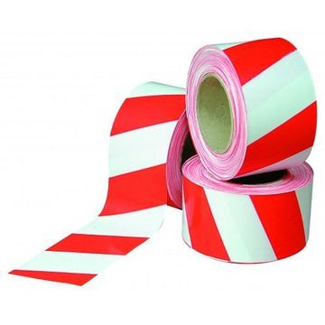 Barrier tape / safety tape red & white 500m