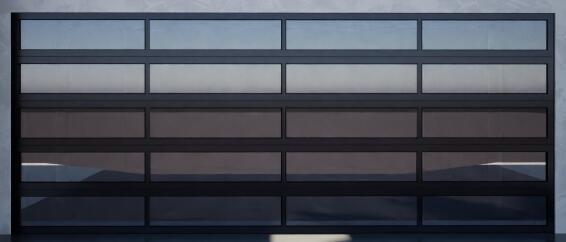 Garage door double glass and aluminium charcoal