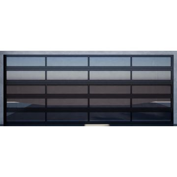 Garage door double glass and aluminium charcoal