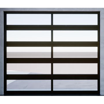 Garage door Alu-View aluminium single bronze art snow caravan height W2440mm x H2550mm