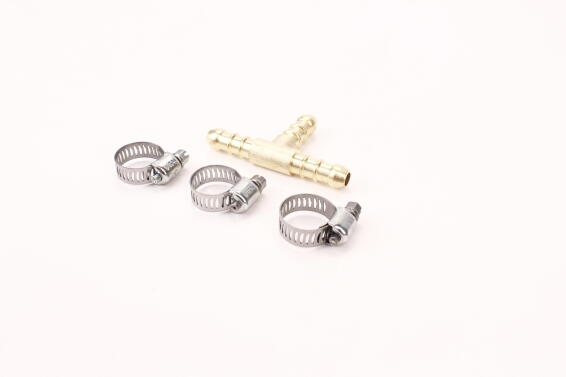 T gas hose incl 3 clamps