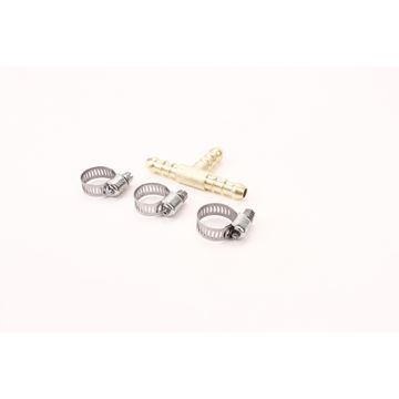 T gas hose incl 3 clamps