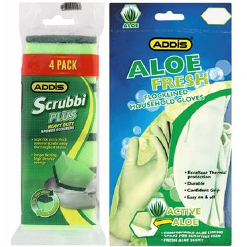 ADDIS SCRUBBI SCOURER & GLOVES SET