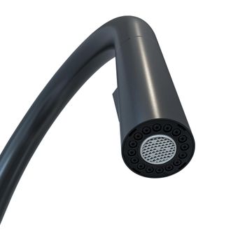 Delinia Lily Kitchen Sink Mixer Tap Black H27.4cm Spout Reach 15.5cm