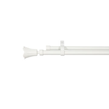 Inspire double extendable curtain kit florus mat white d16/19 160-300cm