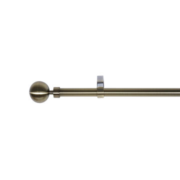 Inspire single extandable curtain pole kit ball antic brass d16-19 120-210cm