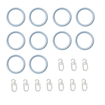 Inspire 10pcs metal curtain pole rings with hooks mat white 43mm 