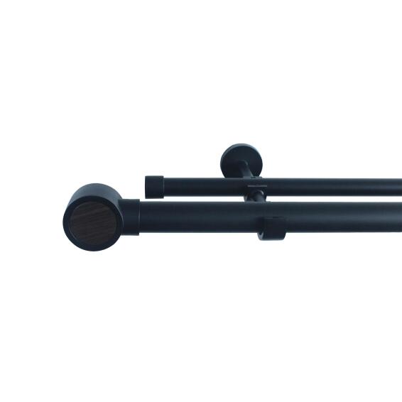 Double extandable curtain pole kit mat black d25-28 koky 160-300cm inspire