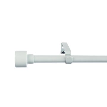 Inspire single extendable curtain kit duplo mat white d16/19 120-210cm 