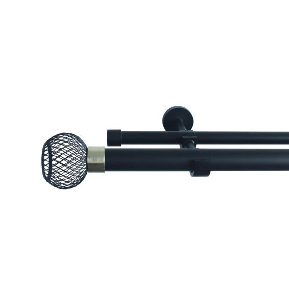 Double extandable curtain pole kit mat nickel 19mm som 360cm inspire