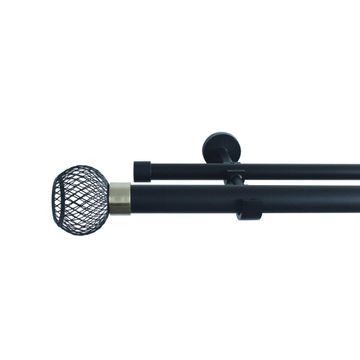 Double extandable curtain pole kit mat nickel 19mm som 360cm inspire