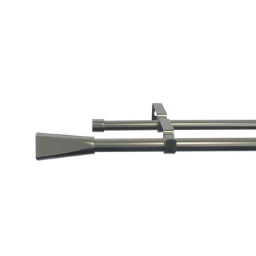 Double extendable curtain kit pommel mat nickel d16/19 160-300cm inspire