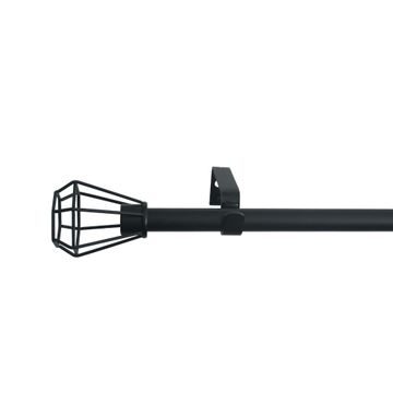 Single extandable curtain pole kit d16-19 fabo mat black 120-210cm inspire