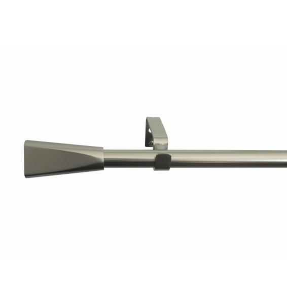 Single extandable curtain pole kit mat nickd16-19 pom 120-210cm inspire