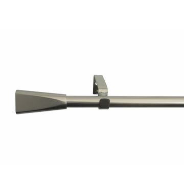 Single extandable curtain pole kit mat nickd16-19 pom 120-210cm inspire