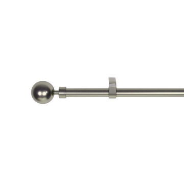 Inspire single extandable curtain pole kit ball mat nickel d16-19 120-210cm 