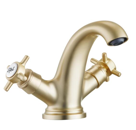 Sensea Mauna Basin Mixer M Brushed Brass W18.4cmxD16.6cmxH13.3cm