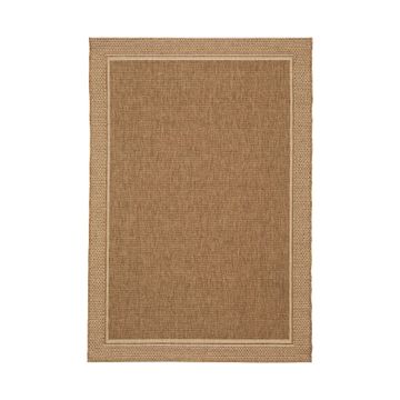 Rug indoor /outdoor polypropylene natural with border rectangle 160 x 230cm emma inspire