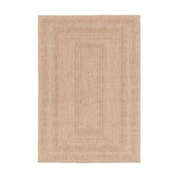 Rug indoor /outdoor polypropylene natural with border rectangle 160 x 230cm emma inspire