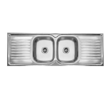 Cam Africa Kitchen Sink Double Bowl Double Drainer Stainless Steel L150Cm X W50Cm Dc1550L/Dcb