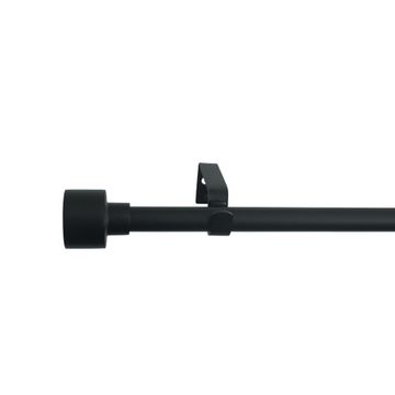 Single extandable curtain pole kit mat black d16-19 duplo 160-300cm inspire