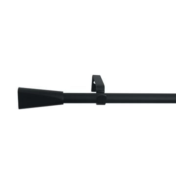 Double extandable curtain pole kit mat blk d16-19 pom 160-300cm inspire