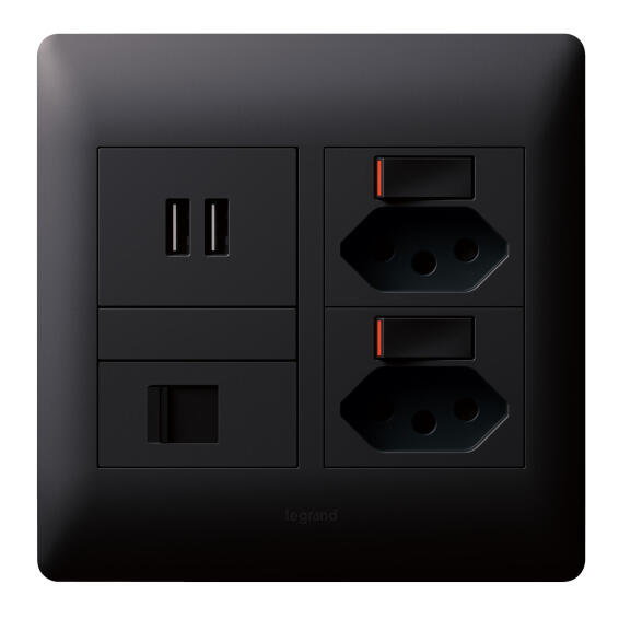 SOCKET RSA SWTX2XUSBX2XDATA 4X4 BLACK