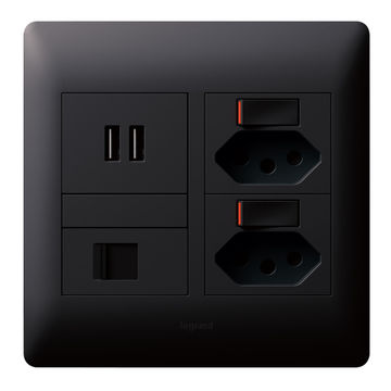 SOCKET RSA SWTX2XUSBX2XDATA 4X4 BLACK