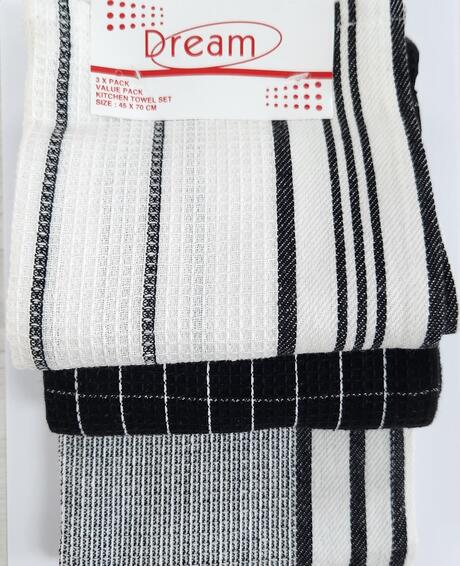 Kitchen Towel Set 45x70 3Pce Stripes