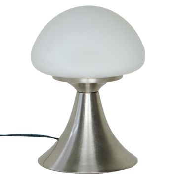 Inspire touch table lamp led warm white matt nickel glass kinoko