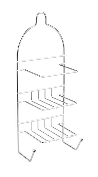 3-tier steel shower caddy chrome
