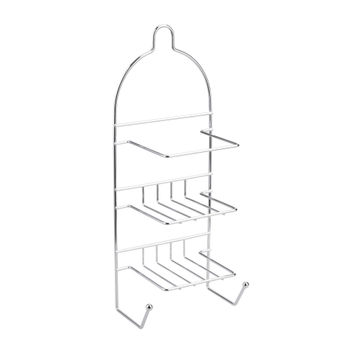 3-tier steel shower caddy chrome
