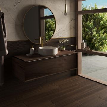 Wall tile artens intenso blush walnut 3d lines rectified 30x90