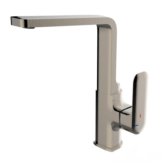 Delinia Kitchen Sink Mixer Tap Remix Single Lever Brushed Nickel H28.1Cm Spout Reach 26Cm