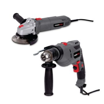 POWER PLUS COMBO IMPACT DRILL 600W AND ANGLE GRINDER 650W