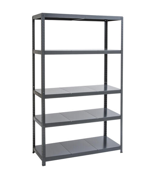 Spaceo metal shelving 5 tiers black w120xd50xh196cm