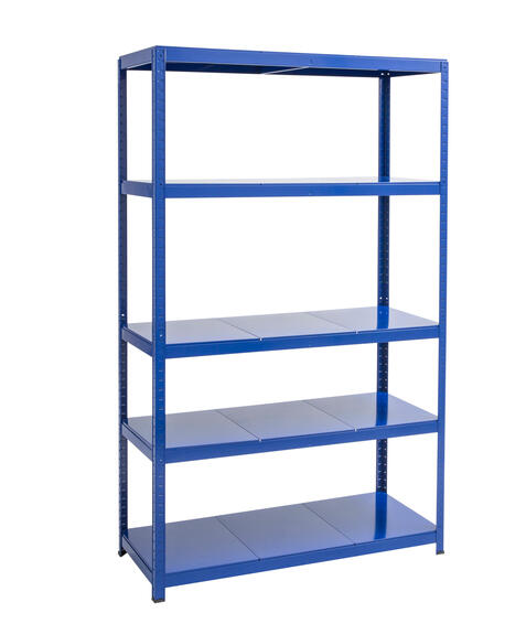 Spaceo metal shelving 5 tiers blue w120xd50xh196cm