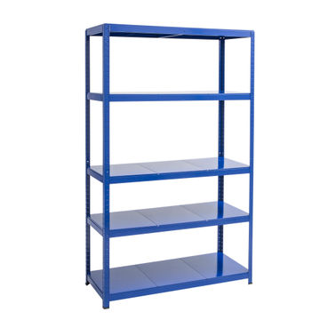 Spaceo metal shelving 5 tiers blue w120xd50xh196cm