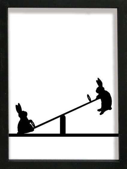 WALL PLAQUE RABBIT SEESAW 30X1.8X40CM
