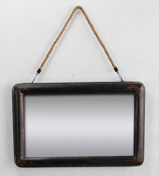 Mirror Metal Rectangle with Rope 35cm x 60cm 