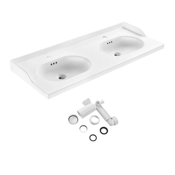 Sensea Charm Ceramic Basin With Syphon W121cmXD20cmxH20cm (basin only)