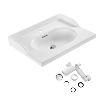 Sensea Charm Ceramic Basin With Syphon W61.8cmxD20cmxH20cm